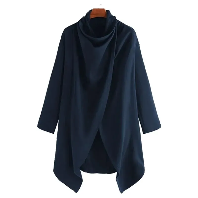 Long Sleeve Men Scarf High Collar Trench jacket*