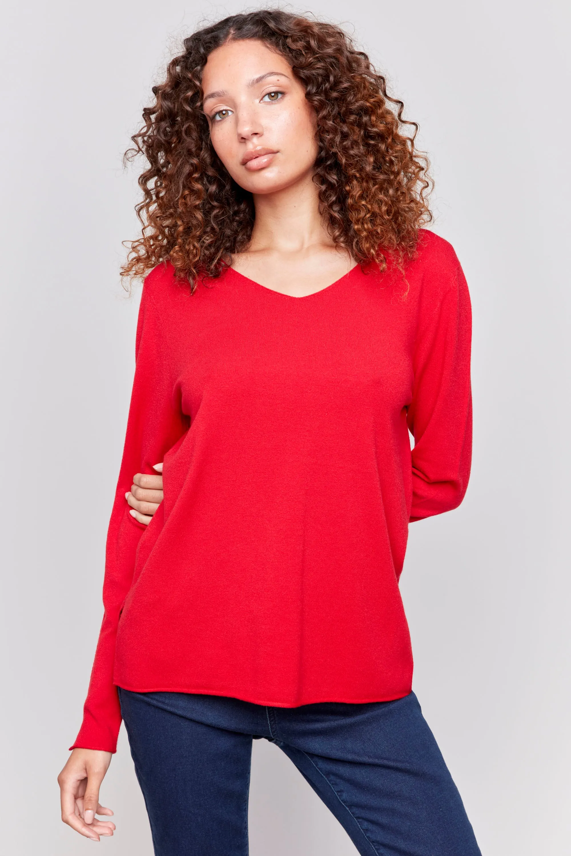 LS V-NECK TOP