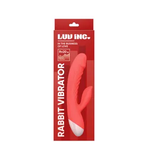 Luv Inc Rv20 Rabbit Vibrator Rechargeable Silicone Dual Stimulator Coral