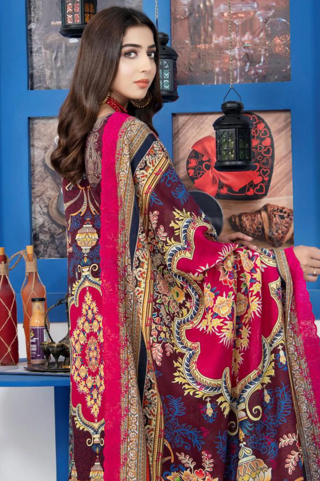 Mashaal by Riaz Arts Unstitched 3 Piece Digital Emb Khaddar Collection'2022-MD-01