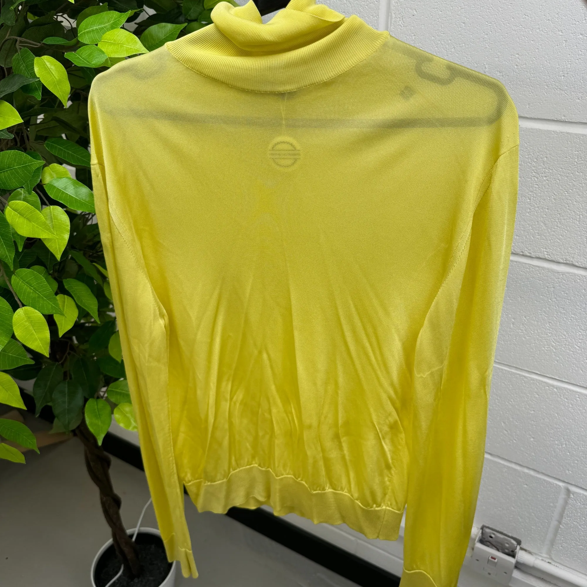 Men's Knit Turtleneck Jumper Yellow Size IT 48 / UK M