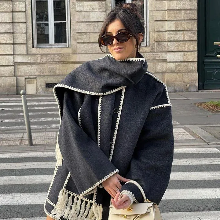 Milanese Wool Scarf Coat