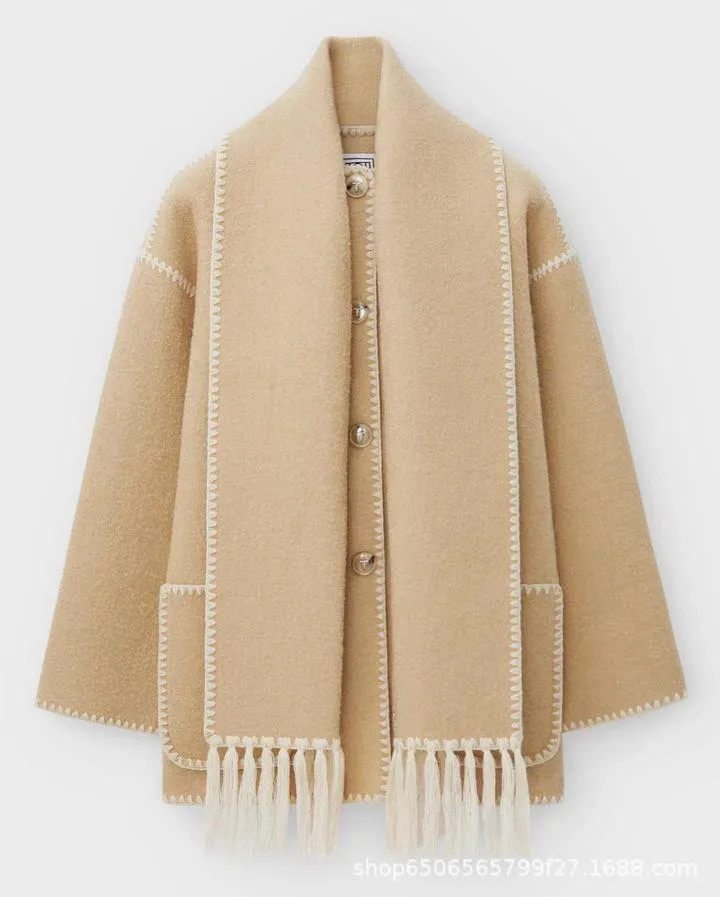 Milanese Wool Scarf Coat