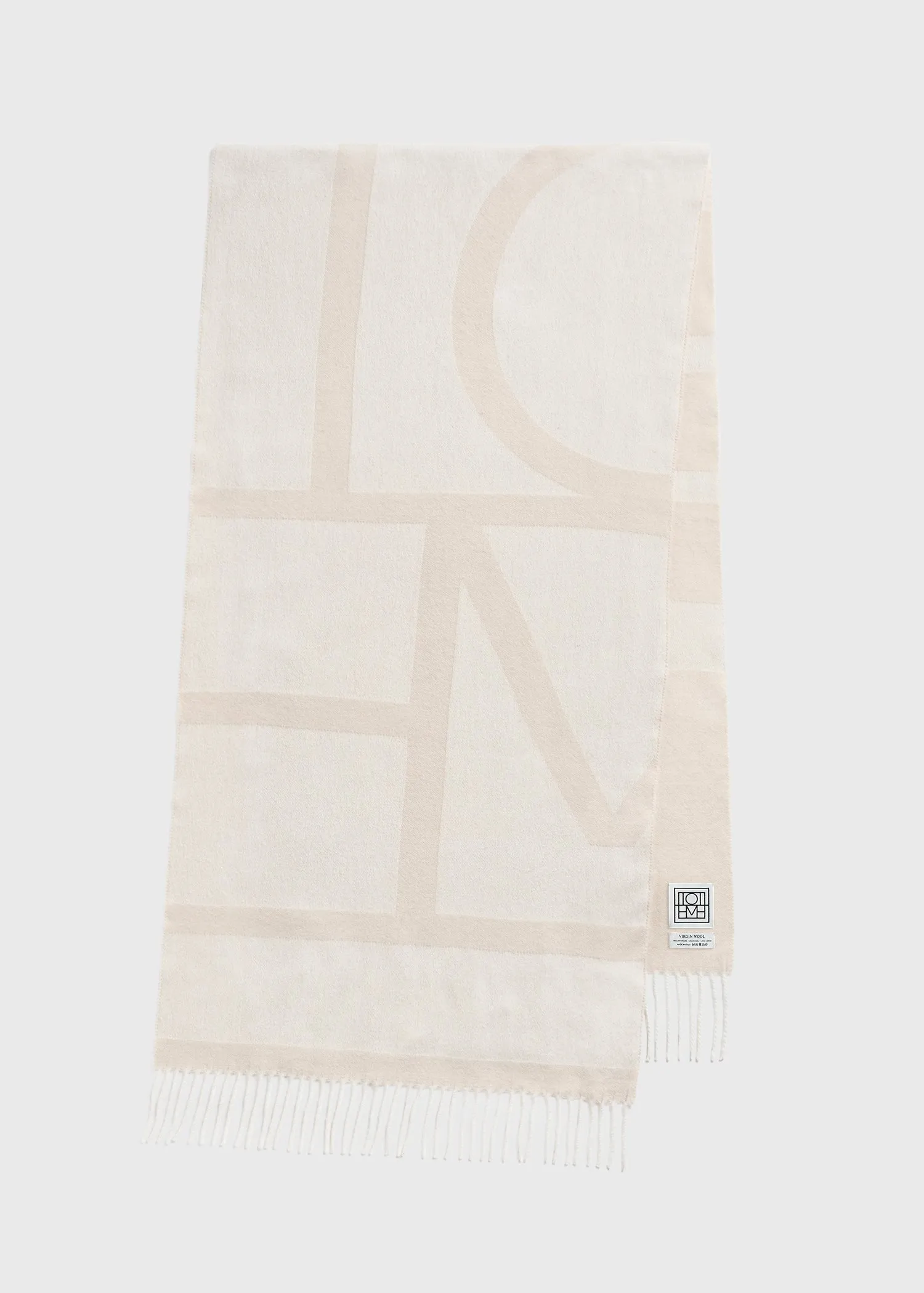 Monogram jacquard wool scarf bone