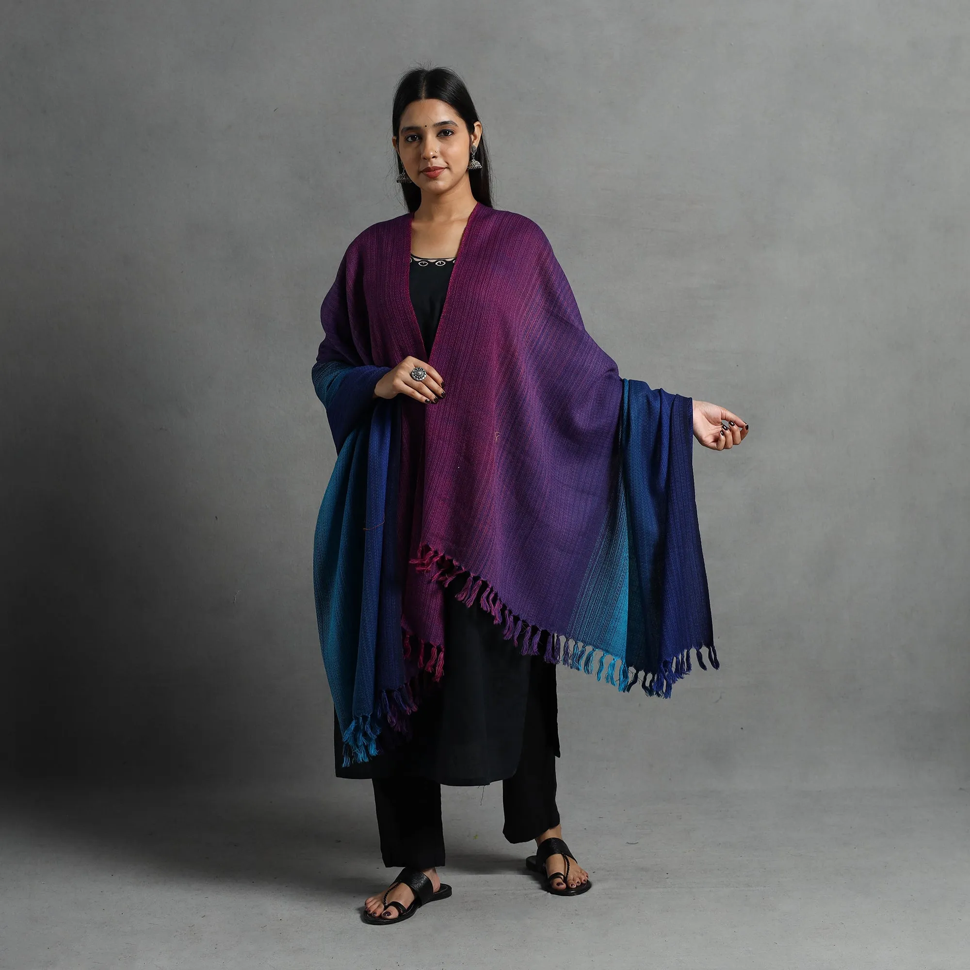 Multicolor - Kumaun Handwoven Pure Merino Wool Shawl for Women 127