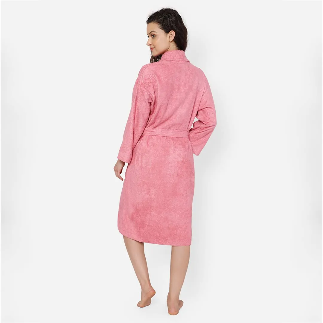 Mush 100% Bamboo Bathrobe for Men/Women (Unisex) S/M,(Pack of 1) (L, Ruby Red)