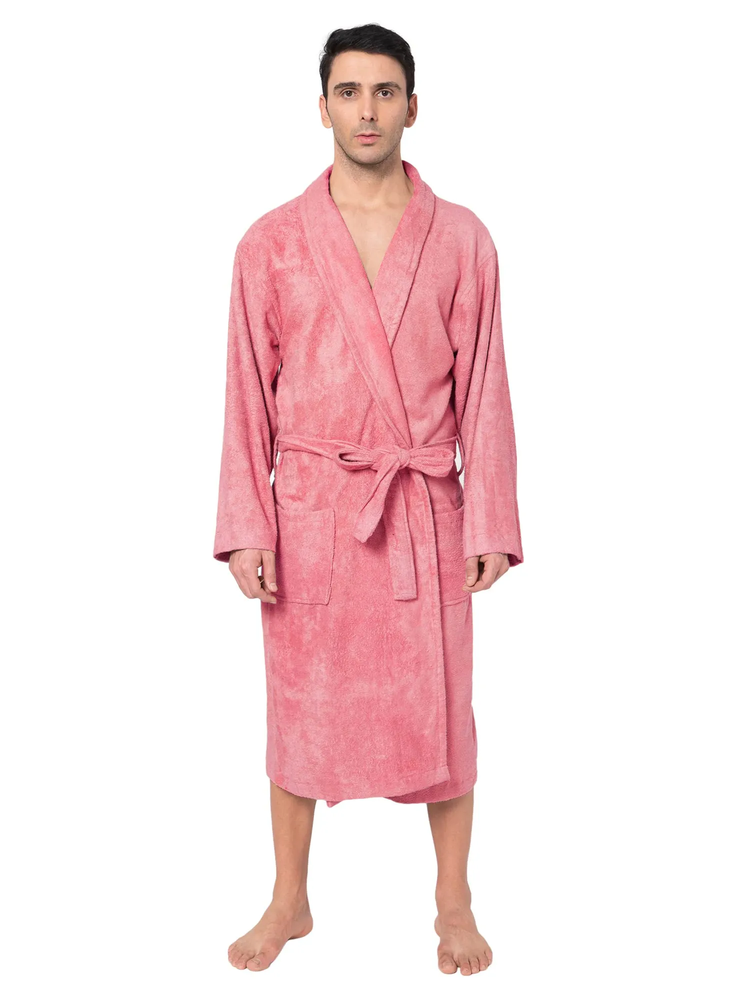 Mush 100% Bamboo Bathrobe for Men/Women (Unisex) S/M,(Pack of 1) (L, Ruby Red)