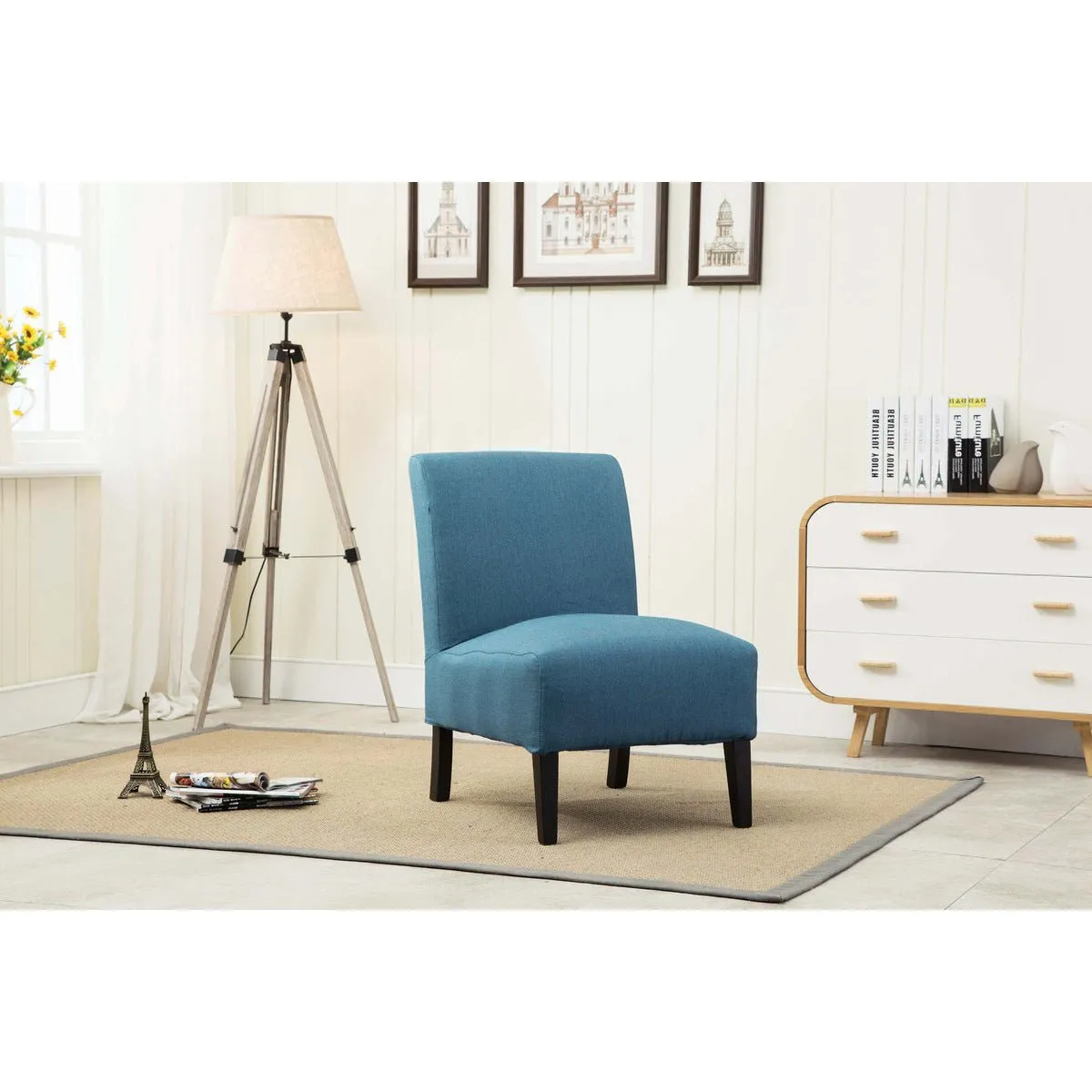 Nadine Slipper Accent Chair in Blue