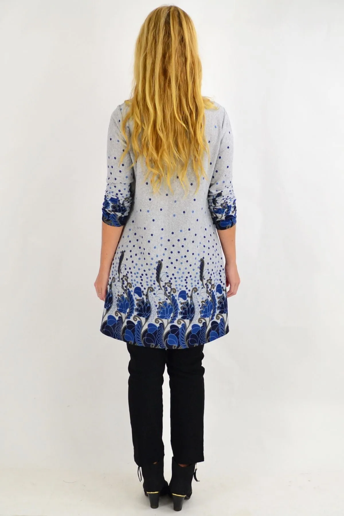 Navy Blue Floral Ferguson Tunic Top