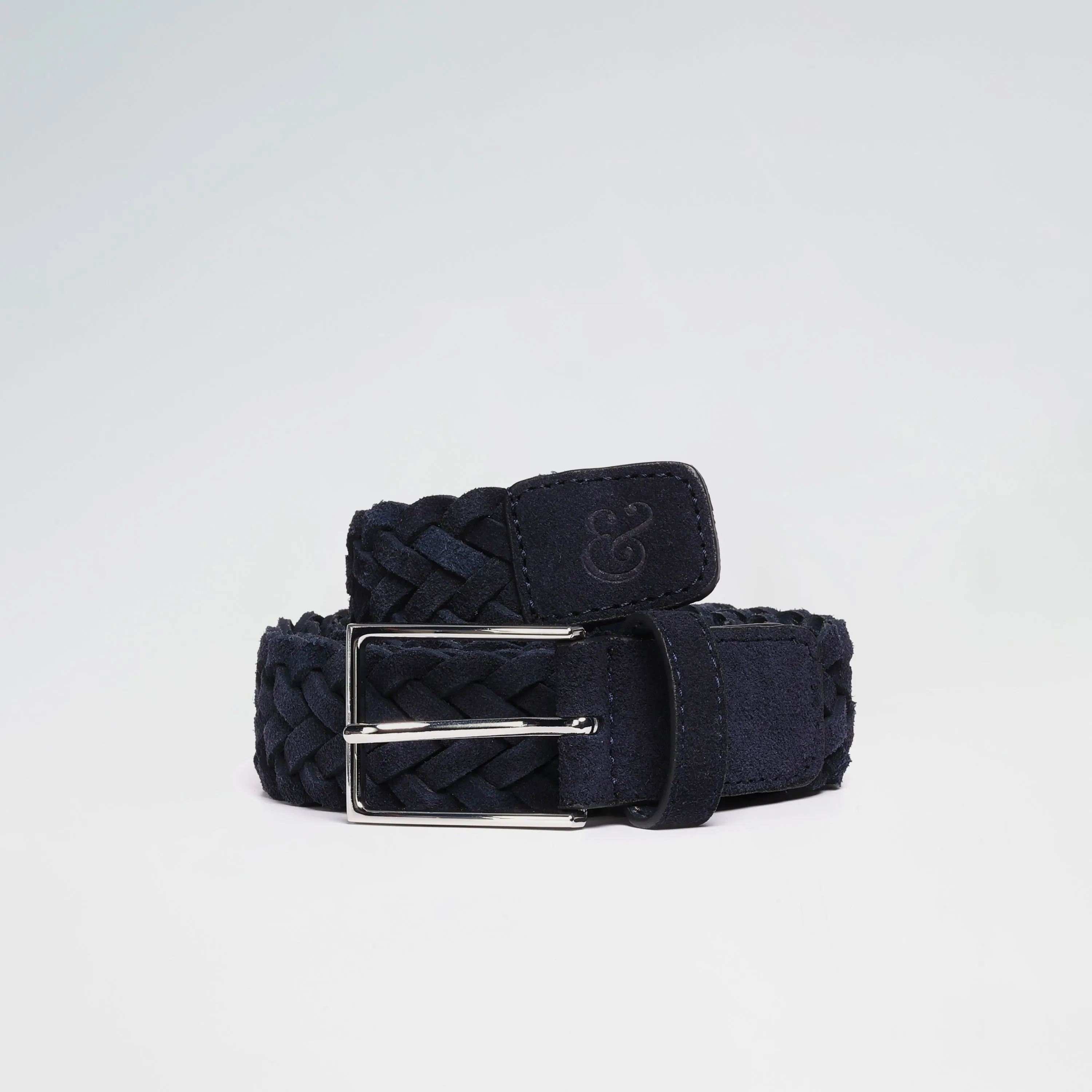 Navy Woven Suede Belt