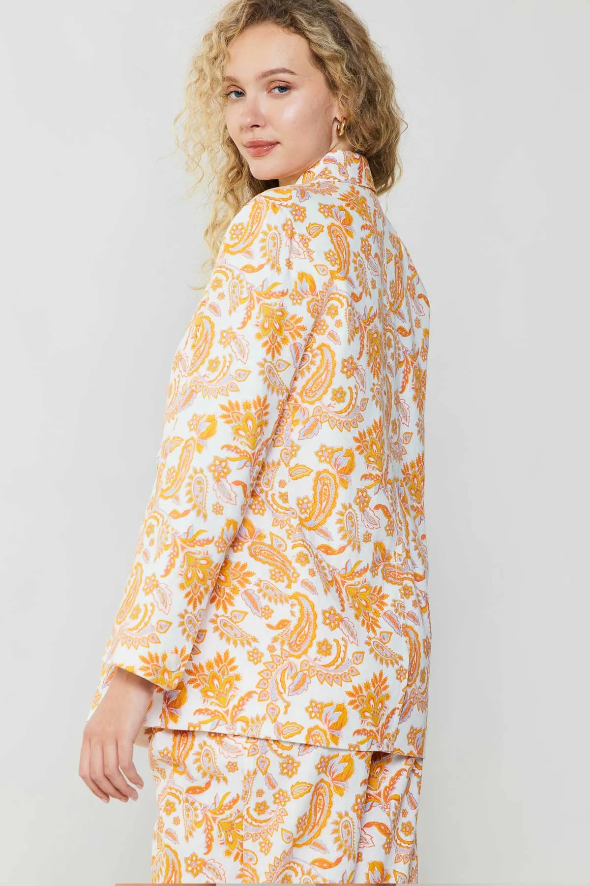 Paisley Printed Oversized Jacket