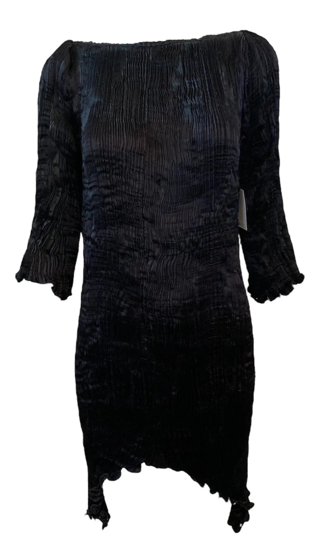 Patricia Lester 80 Black  Fortuny Style Pleated Two Piece Evening Ensemble