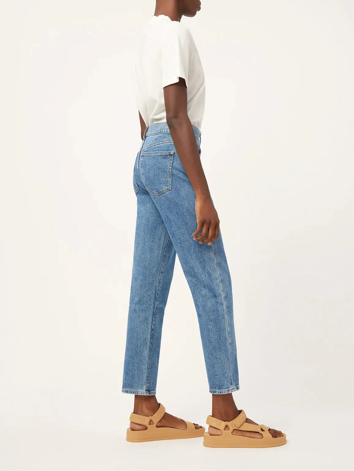 'Patti' Blue Rapid Vintage High Rise Straight Jeans