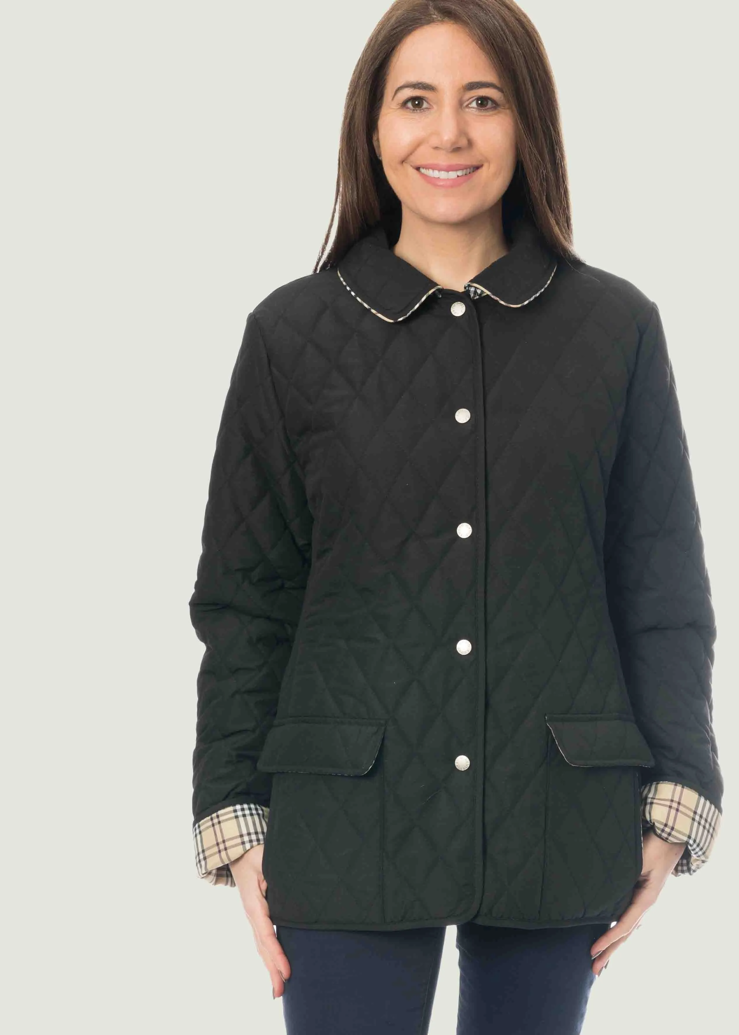 Pene Diamond Quilted VELCRO® Brand Fastening Coat