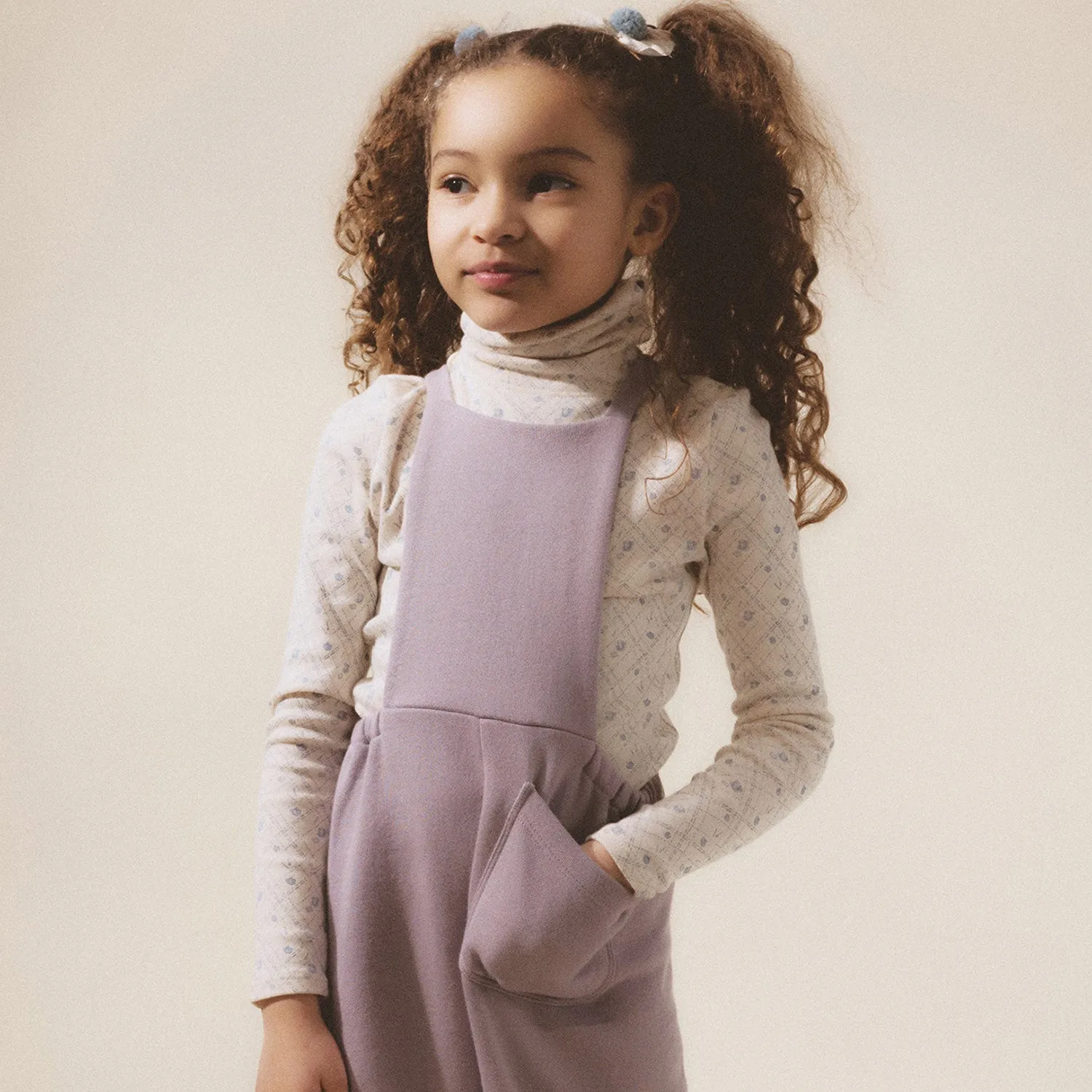 Pima Cotton Snap Turtleneck - Frost Tea Party