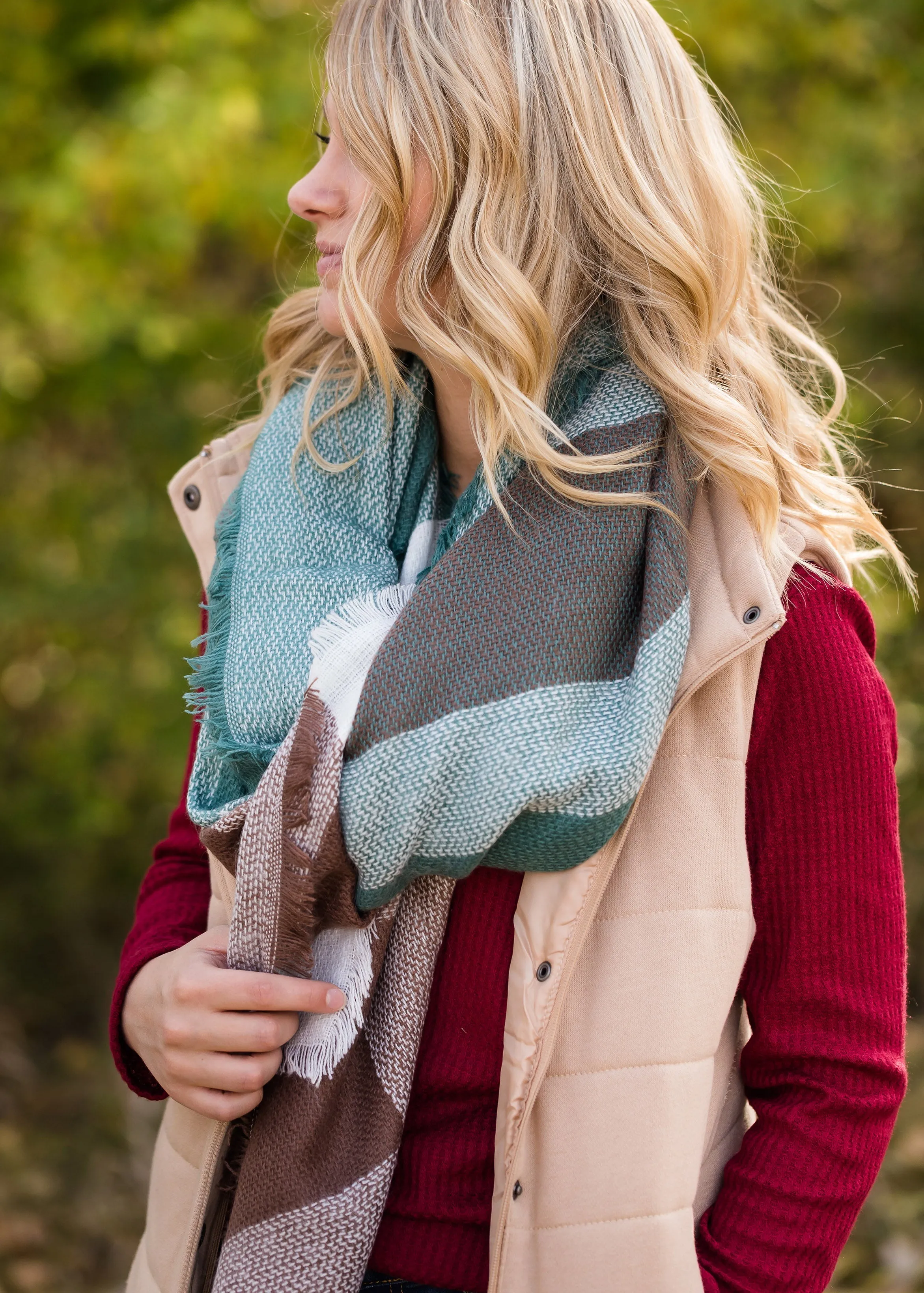 Plaid Fringe Blanket Scarf - FINAL SALE