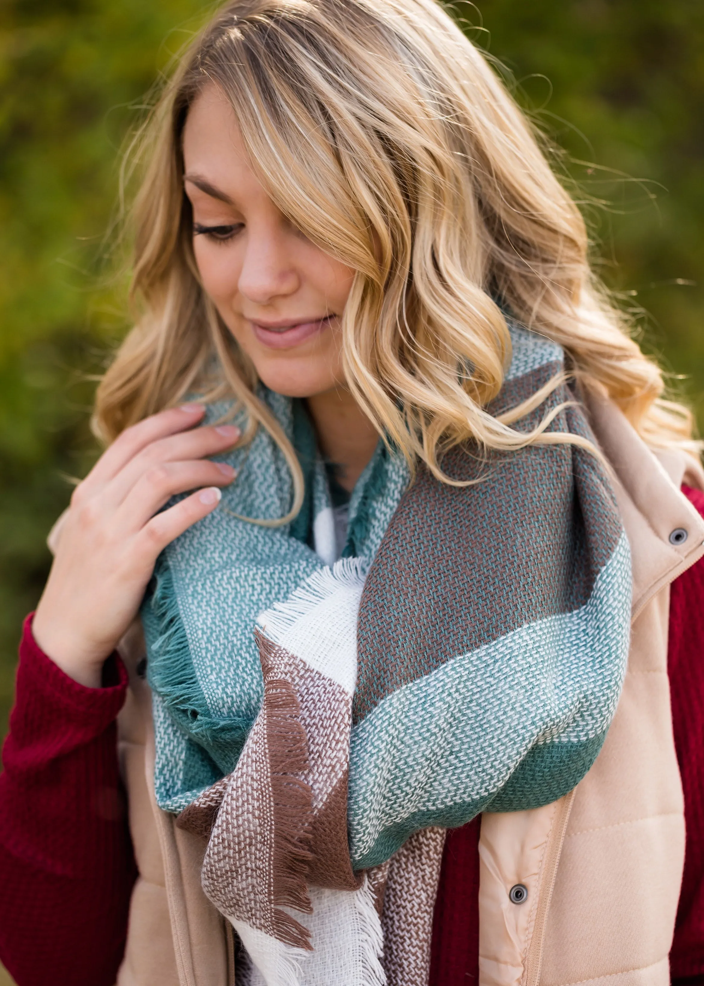 Plaid Fringe Blanket Scarf - FINAL SALE