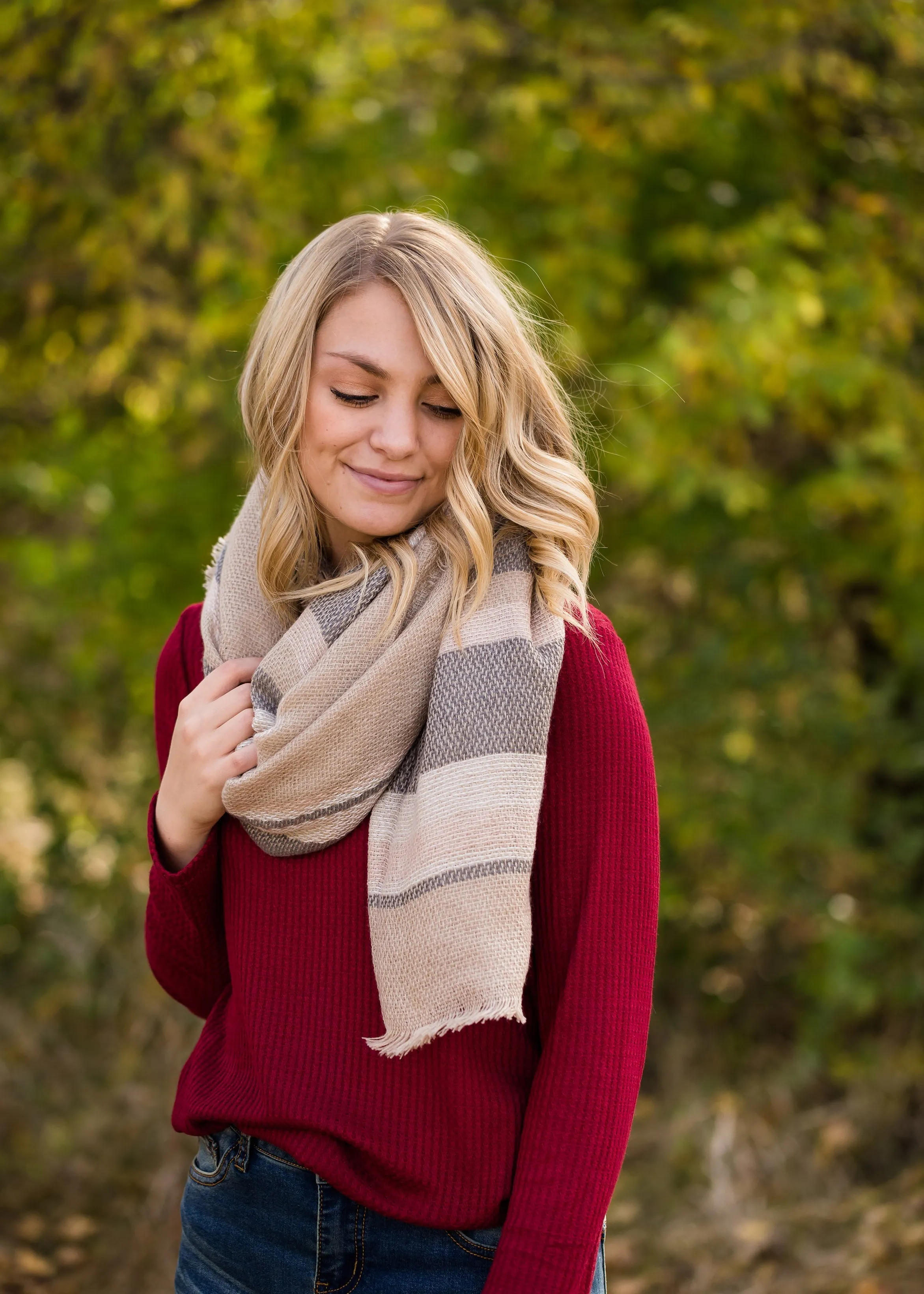 Plaid Fringe Blanket Scarf - FINAL SALE