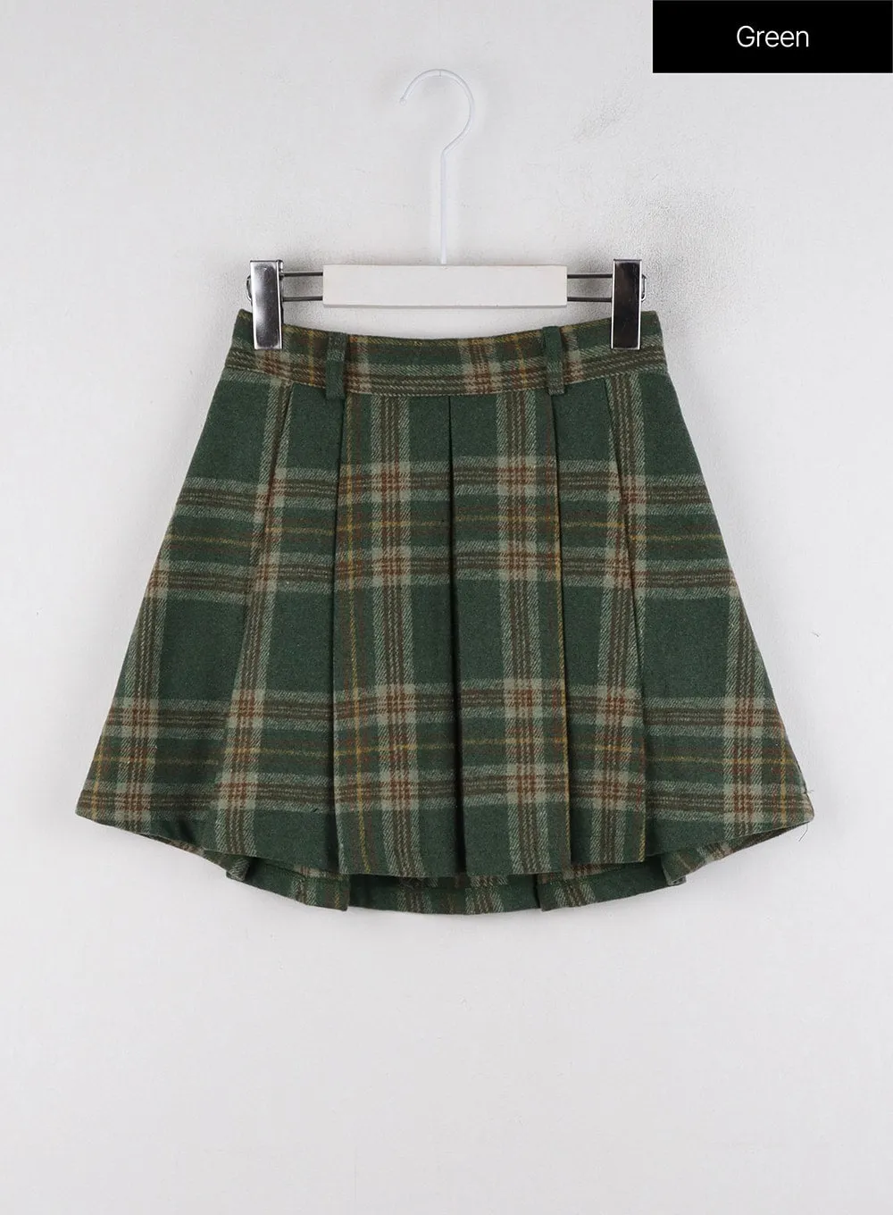 Pleated Check Mini Skirt ID315