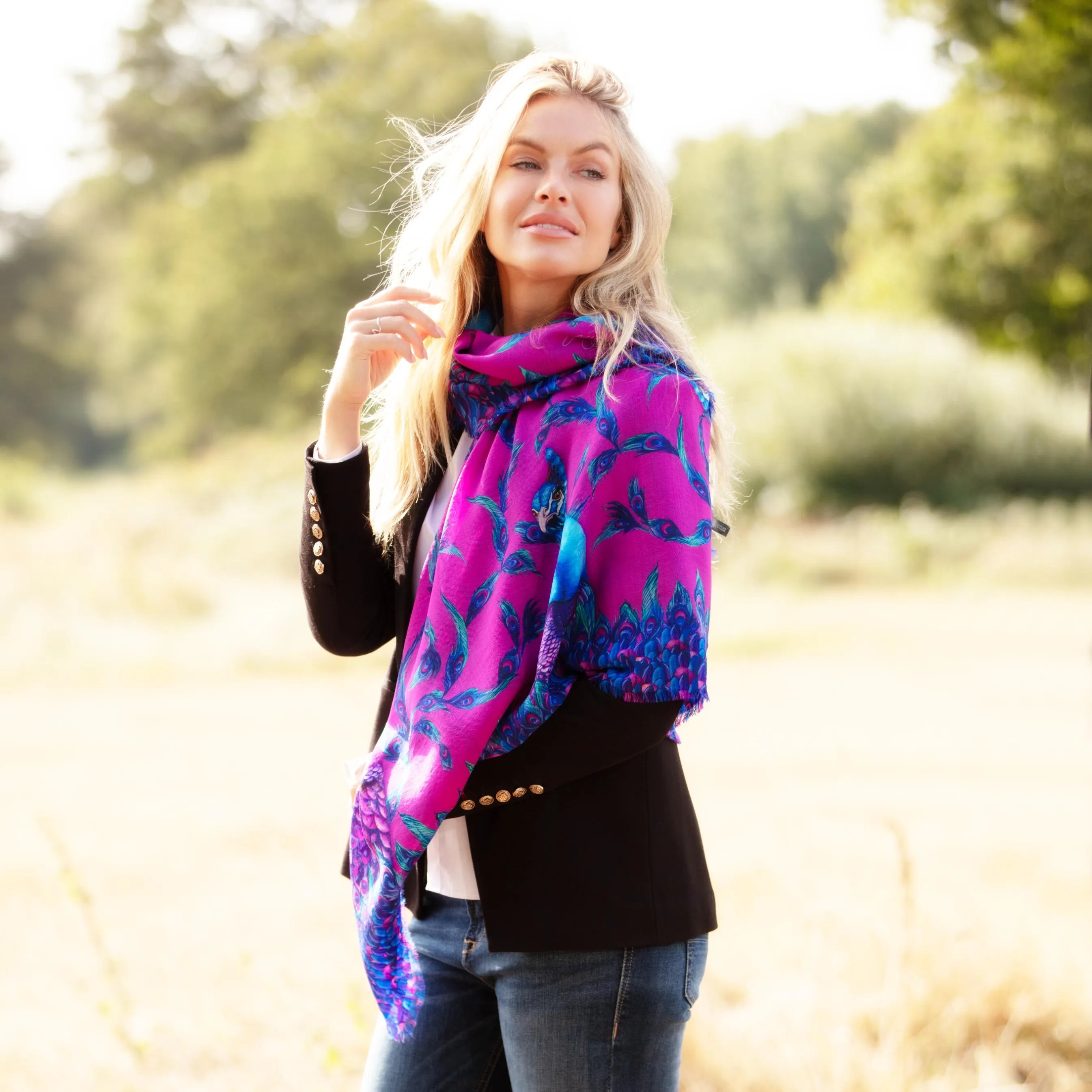 Pluming Marvellous Fandango Pink Wool Silk Shawl