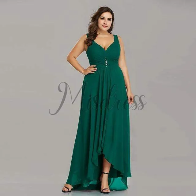 Plus Size Hi-low Chiffon Wedding Bridesmaid Evening Prom Dress