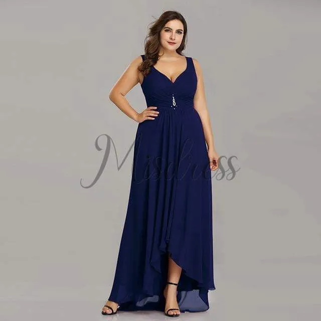 Plus Size Hi-low Chiffon Wedding Bridesmaid Evening Prom Dress