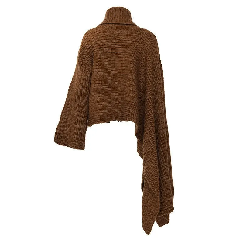 Pre Order:  Scarf Sleeve Turtleneck Knit Top