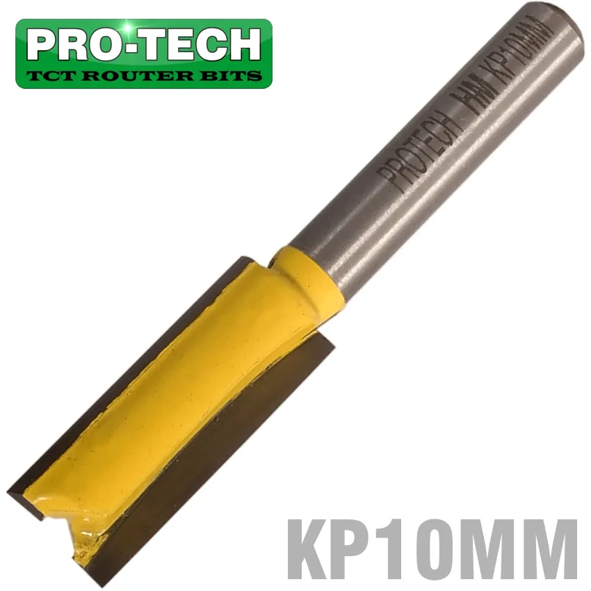 PRO-TECH STRAIGHT BIT 10MM X 25MM CUT 2 FLUTE METRIC 1/4' SHANK KP10MM