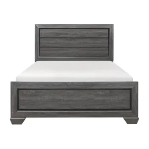 Queen Bed in Gray Finish with Headboard, Footboard, and Rails