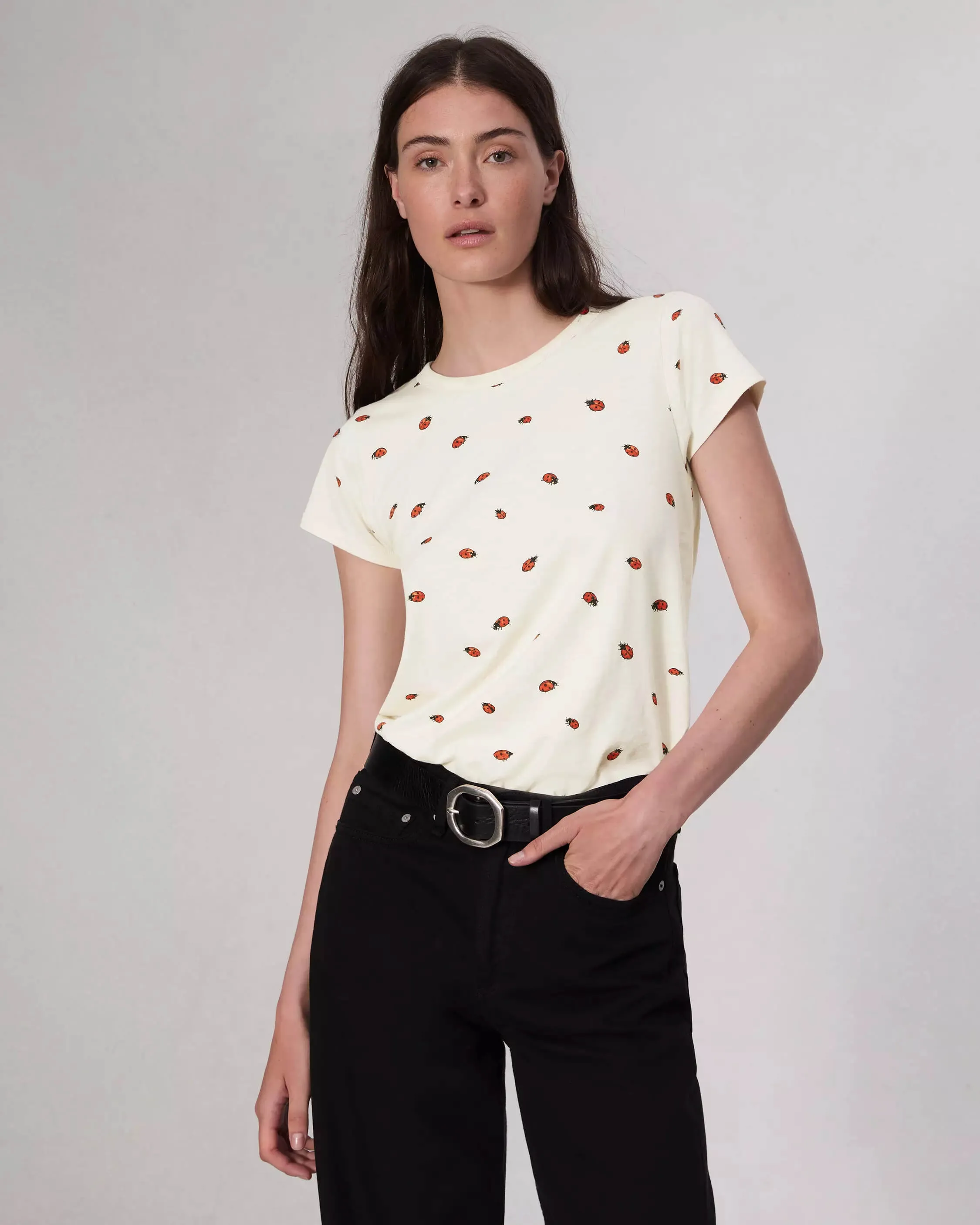 Rag & Bone - All Over Lady Bug Tee in white multi