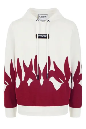 Red Bunny Print Pullover Hoodie (Cream) - I23E0626317S1X1