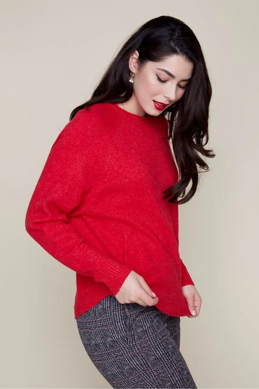 Renuar Button Back Sweater Berry