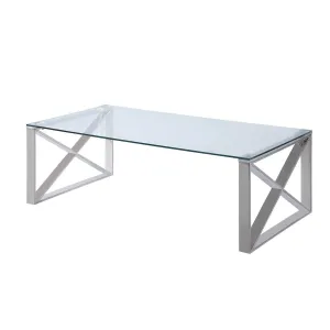 Rush X-Framed Tempered Glass Coffee Table