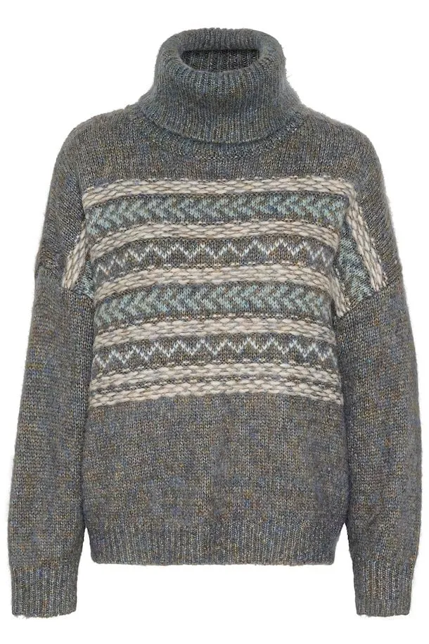 Saint Tropez Gargi Roundneck Pullover in Flint Stone