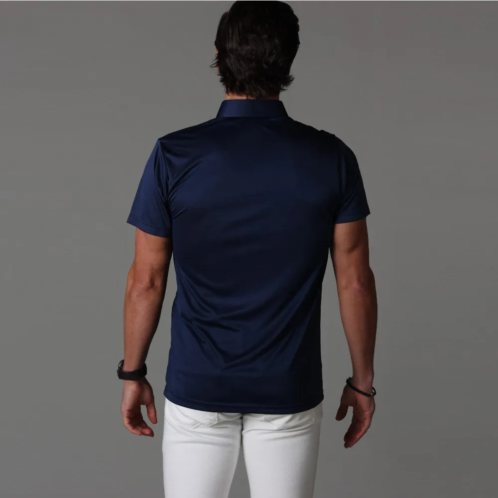 Semi-Spread Collar Polo Navy