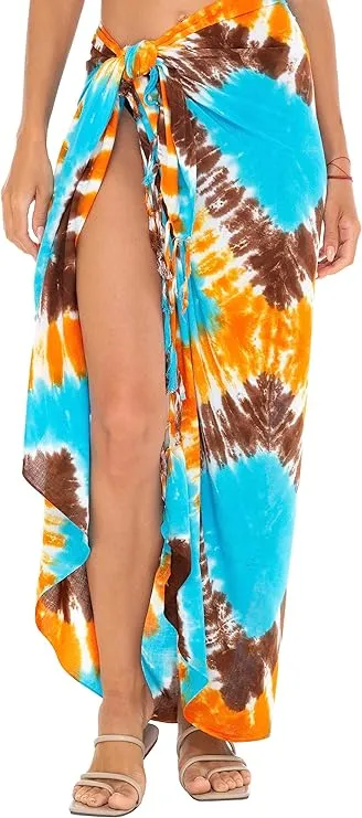 SHU-SHI Womens Sarong Pareo Cover Up Bathing Suit Women Beach Wrap Long Pool Resort Skirt