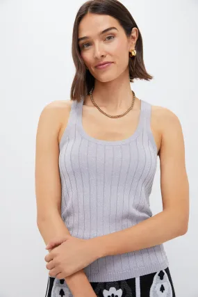 Silver Metallic Knit Ari Tank