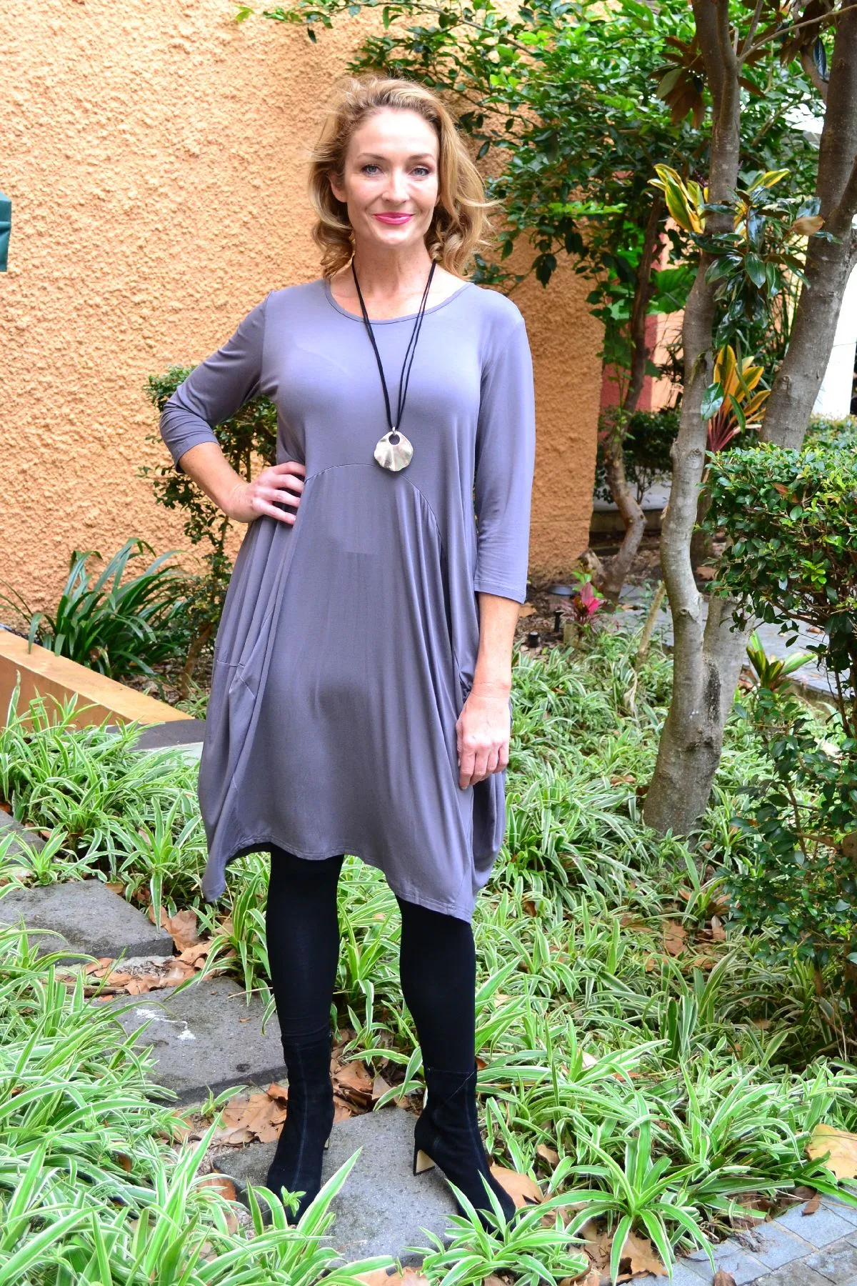 Soft Grey Cocoon Sophia Tunic Dress