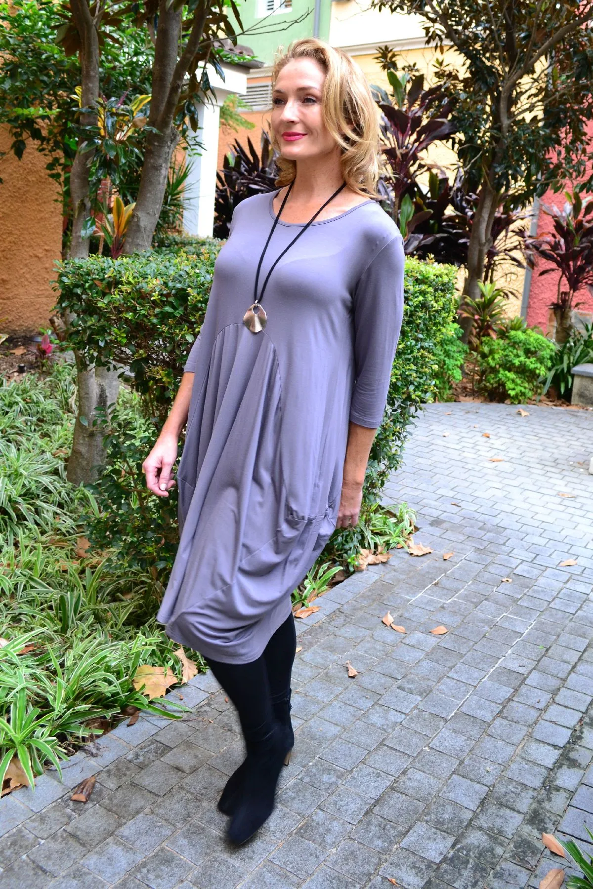 Soft Grey Cocoon Sophia Tunic Dress