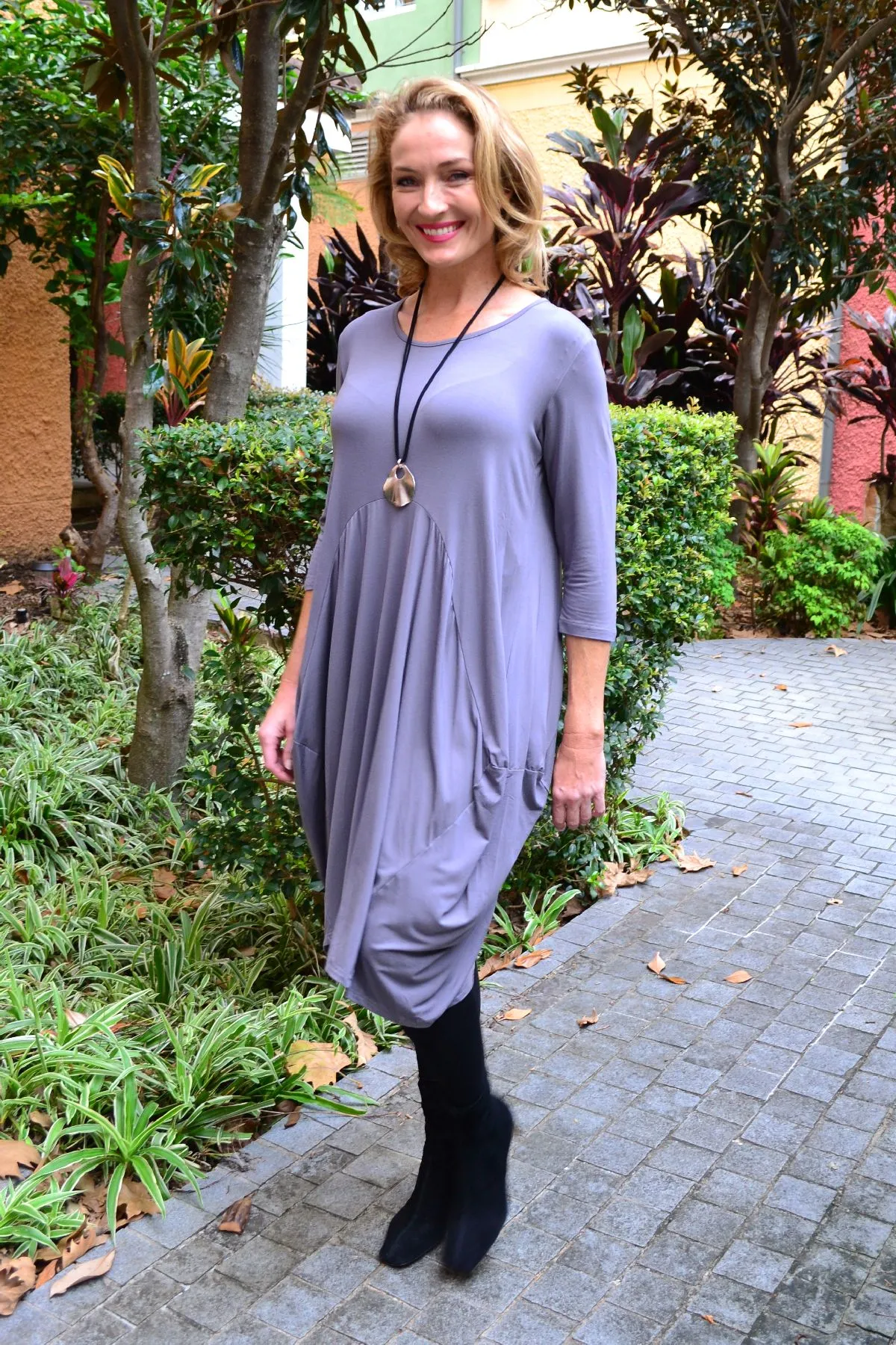 Soft Grey Cocoon Sophia Tunic Dress