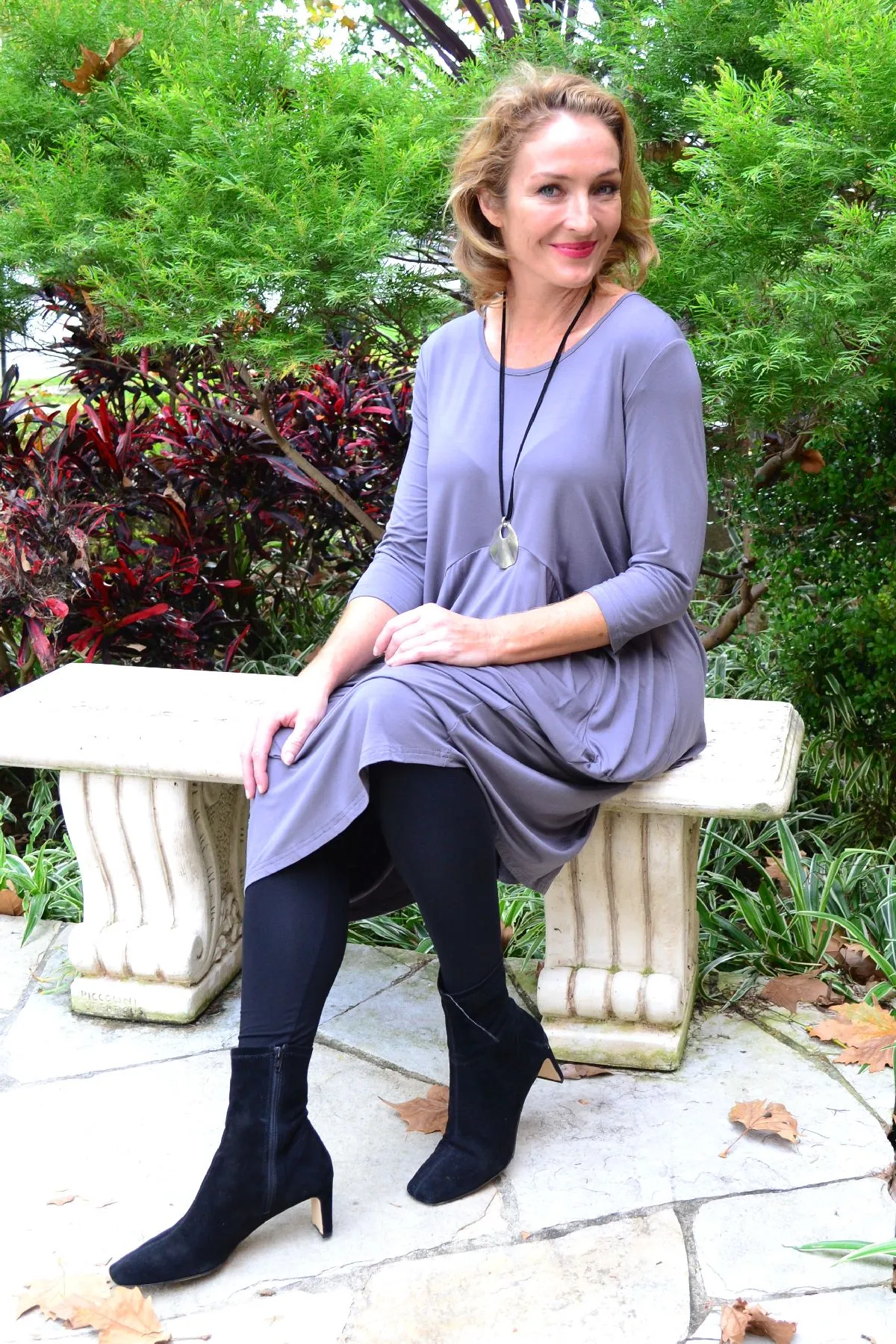 Soft Grey Cocoon Sophia Tunic Dress