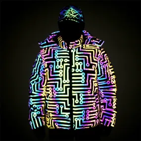 Streetwear Colorful Reflection Circuit Jacket