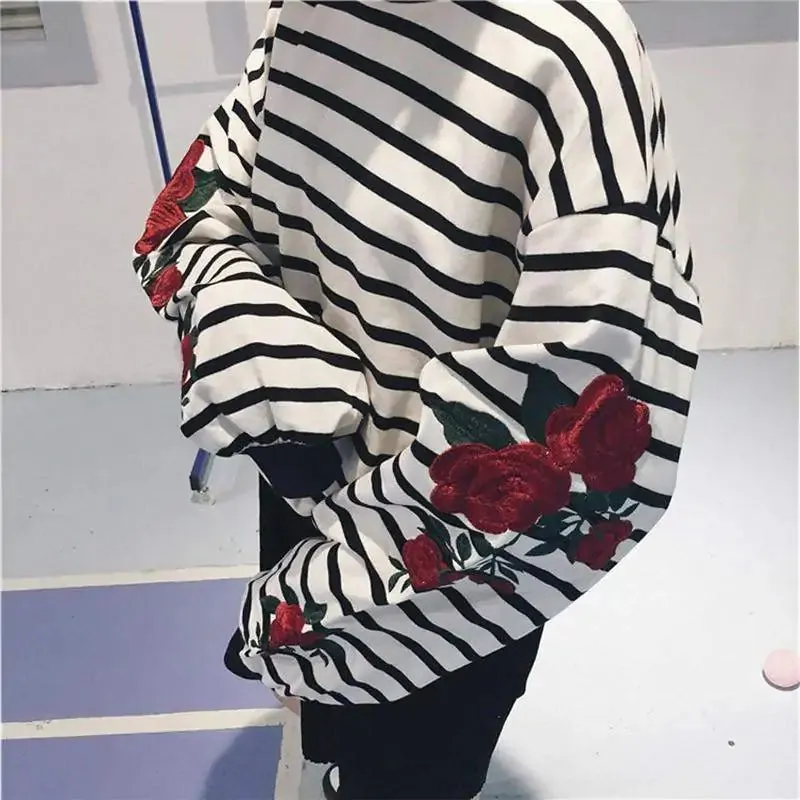 Striped Flower Bomb Sweater