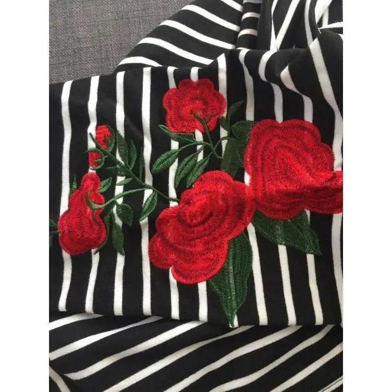 Striped Flower Bomb Sweater