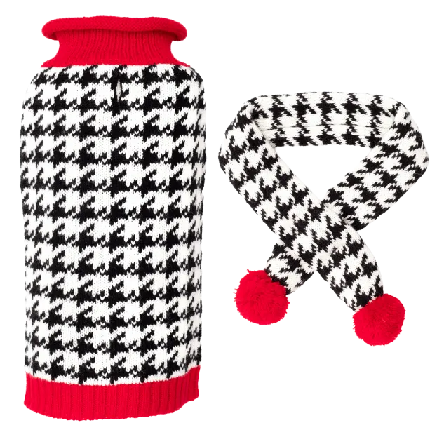 Sweater & Scarf Set | Houndstooth