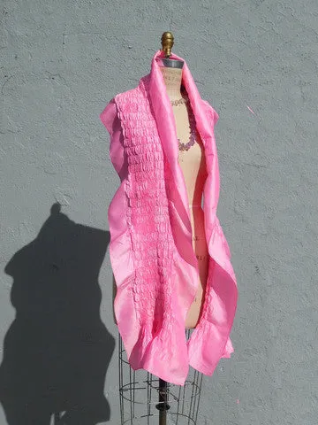 Thai Silk Taffeta Opera Shawl Candy Pink