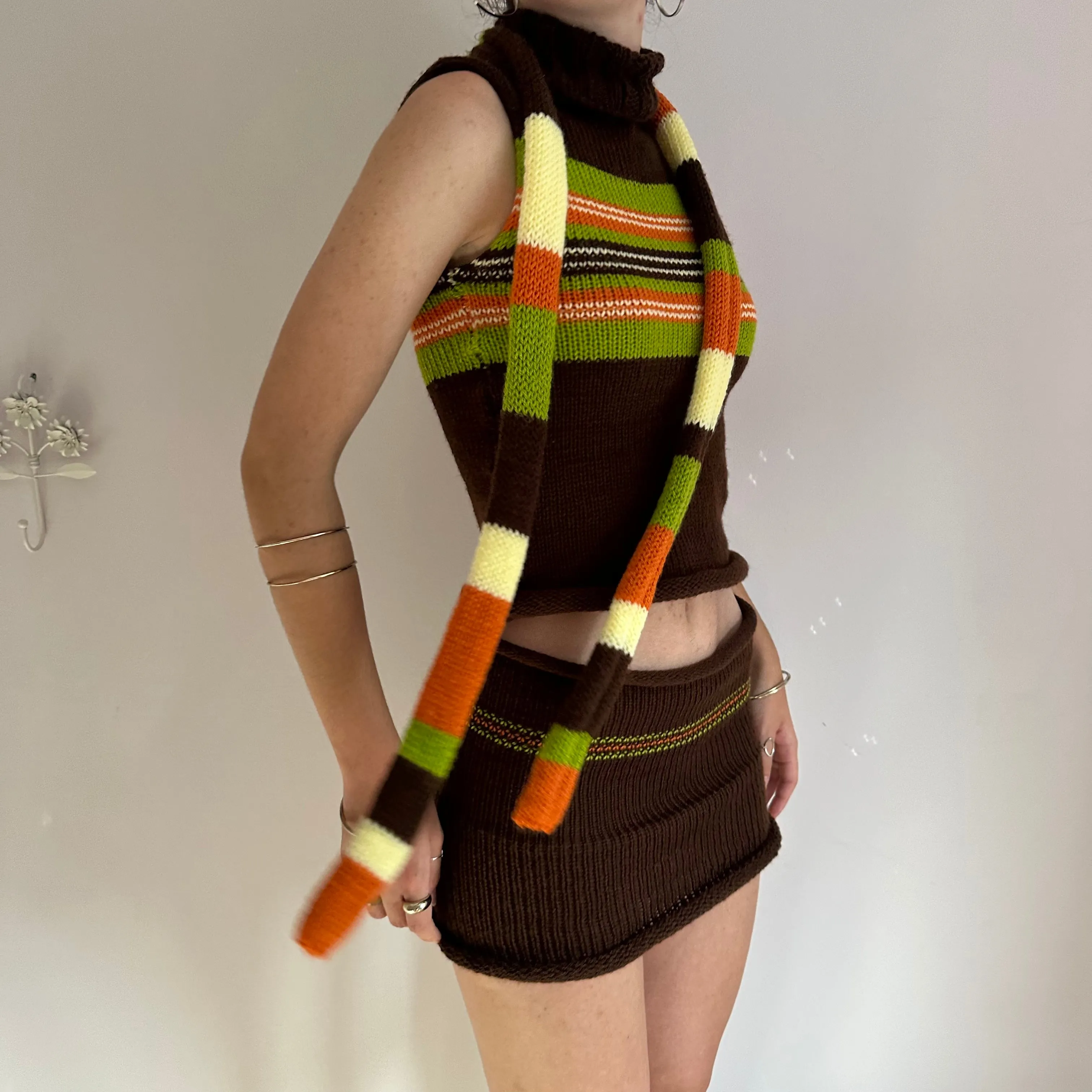 The Linea Vest - striped turtleneck knit vest