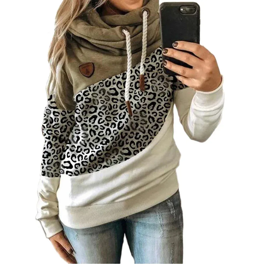 Thick Warm Color Block Pullover Hoodie Sweatshirt