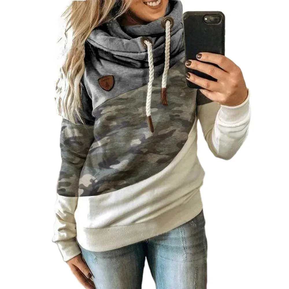 Thick Warm Color Block Pullover Hoodie Sweatshirt