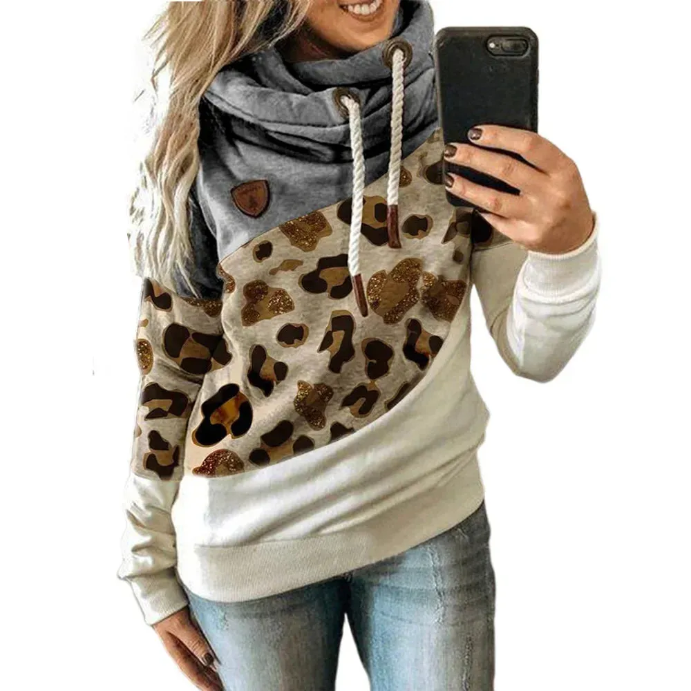 Thick Warm Color Block Pullover Hoodie Sweatshirt